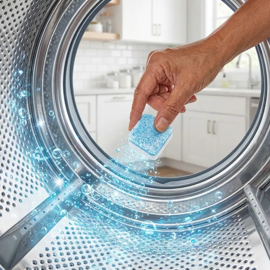 Colócala en el tambor y deja que actúe sola